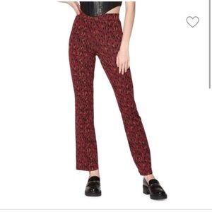 Walter baker Sicily pant in leopard print knit maroon black tan pull on elastic